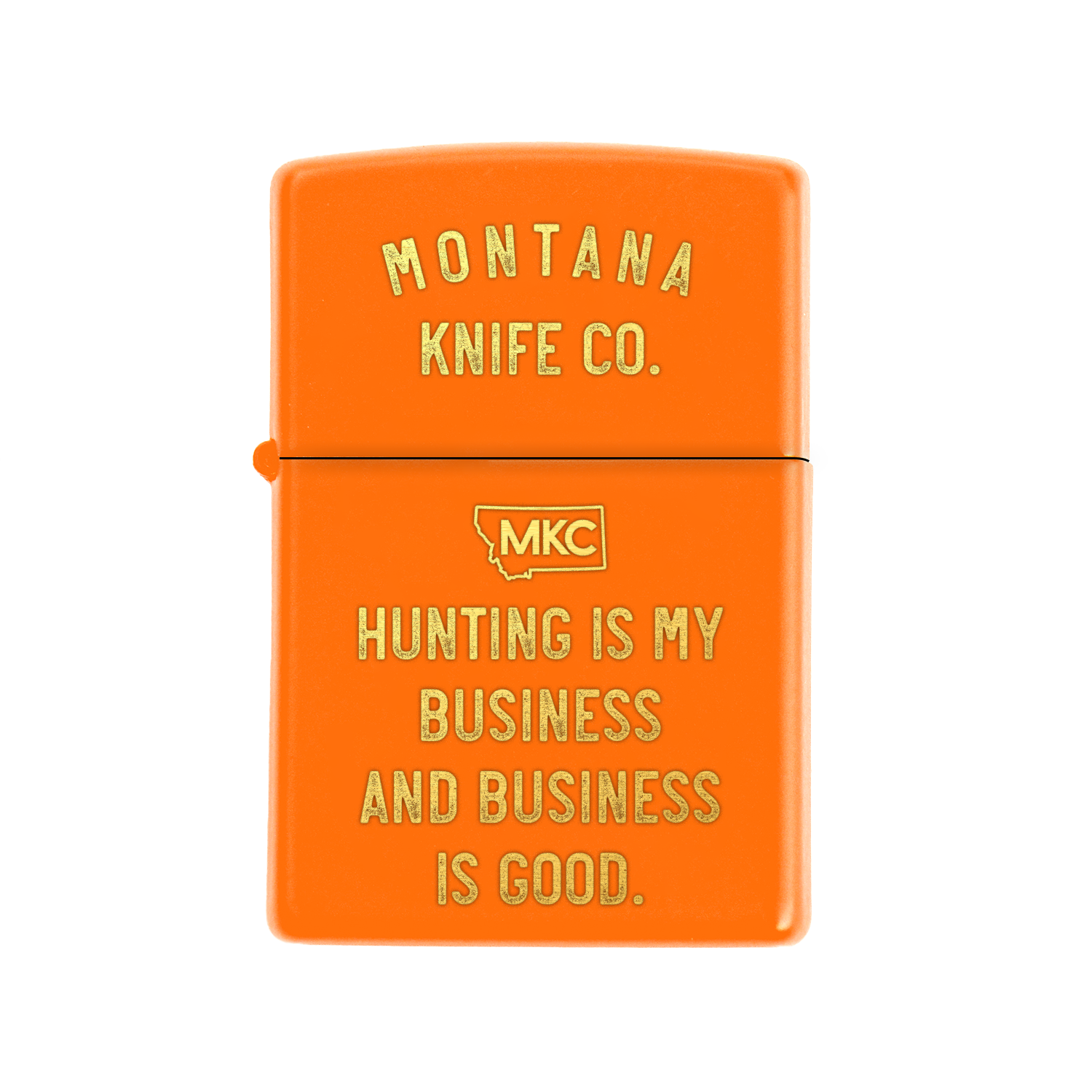 HUNTING IS MY BUSINESS BLAZE ORANGE CERAKOTE - ZIPPO LIGHTER - USA MADE