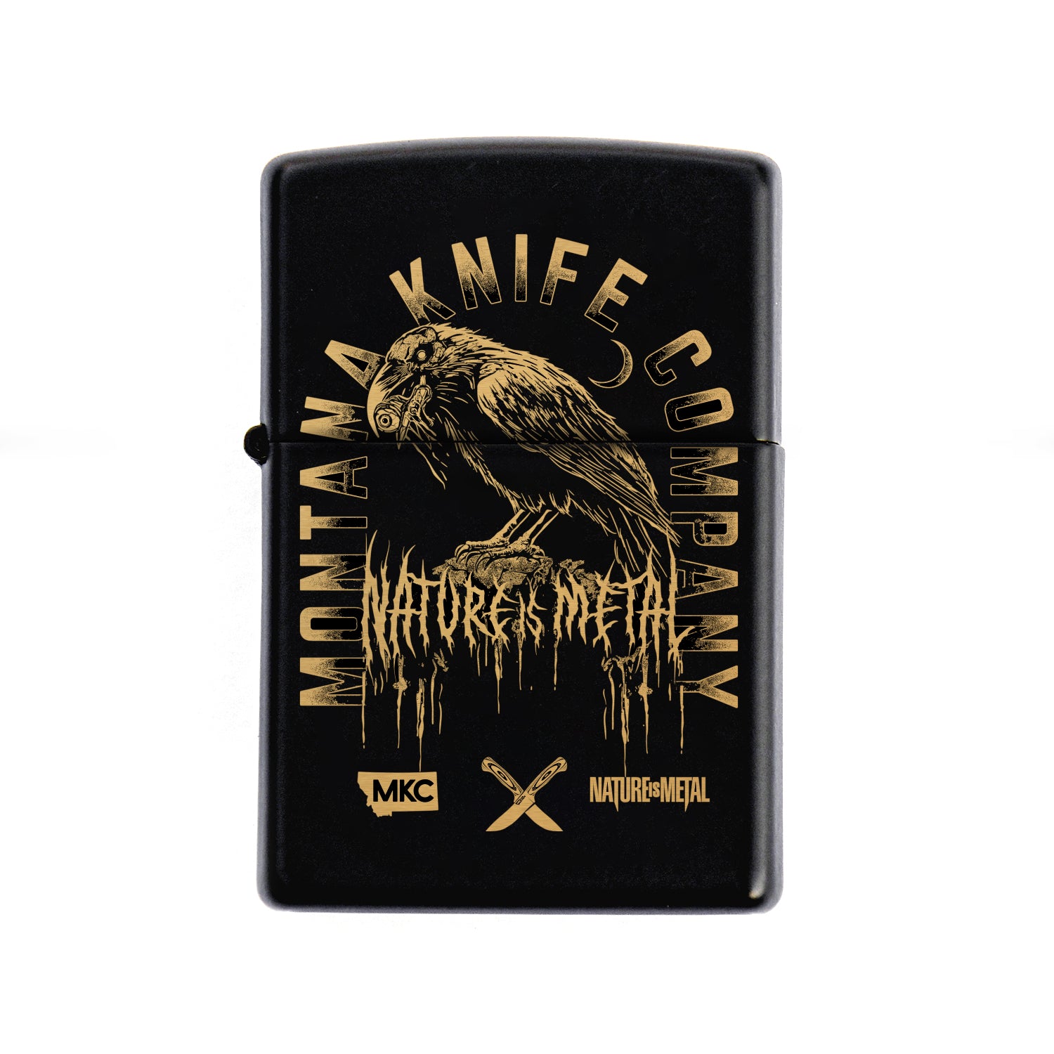 MKC X NATURE IS METAL - RAVEN ZIPPO - USA MADE