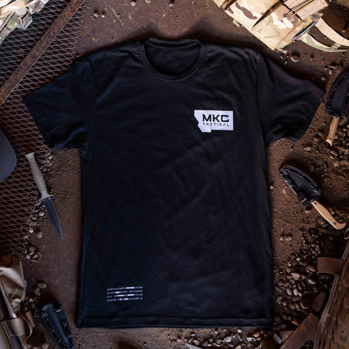 MKC TACTICAL GLOBE TEE - BLACK