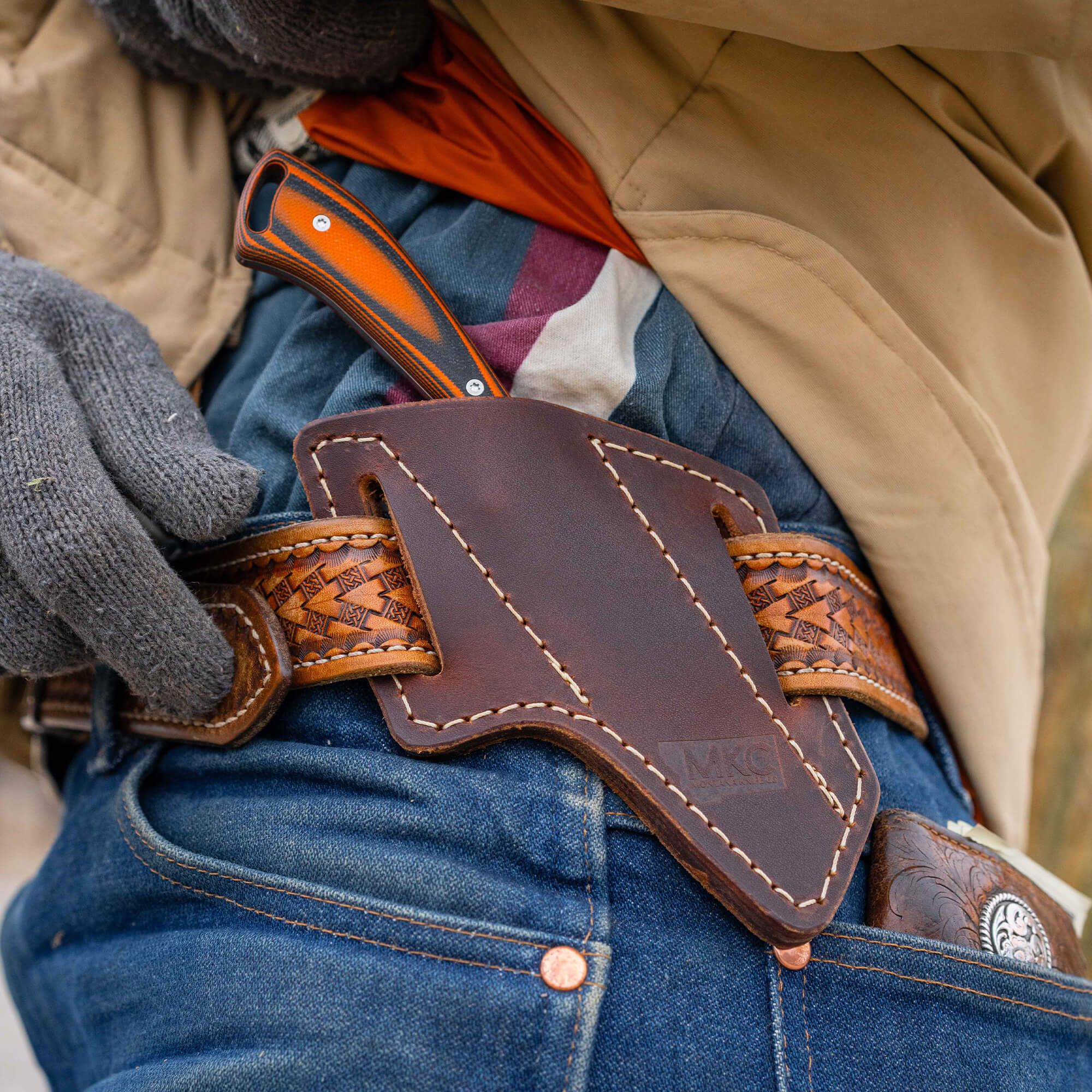 STOCKYARD LEATHER SHEATH - ANGLED BELT CARRY