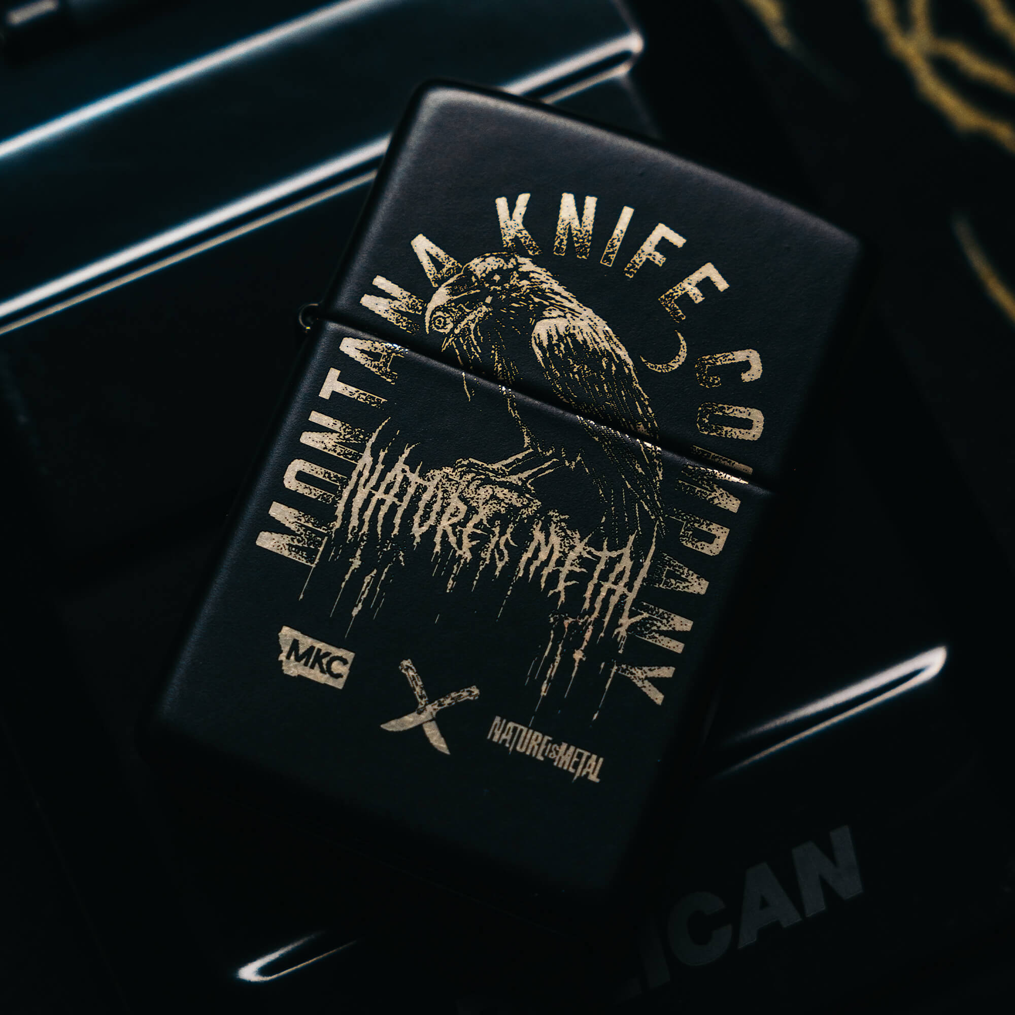 MKC X NATURE IS METAL - RAVEN ZIPPO - USA MADE