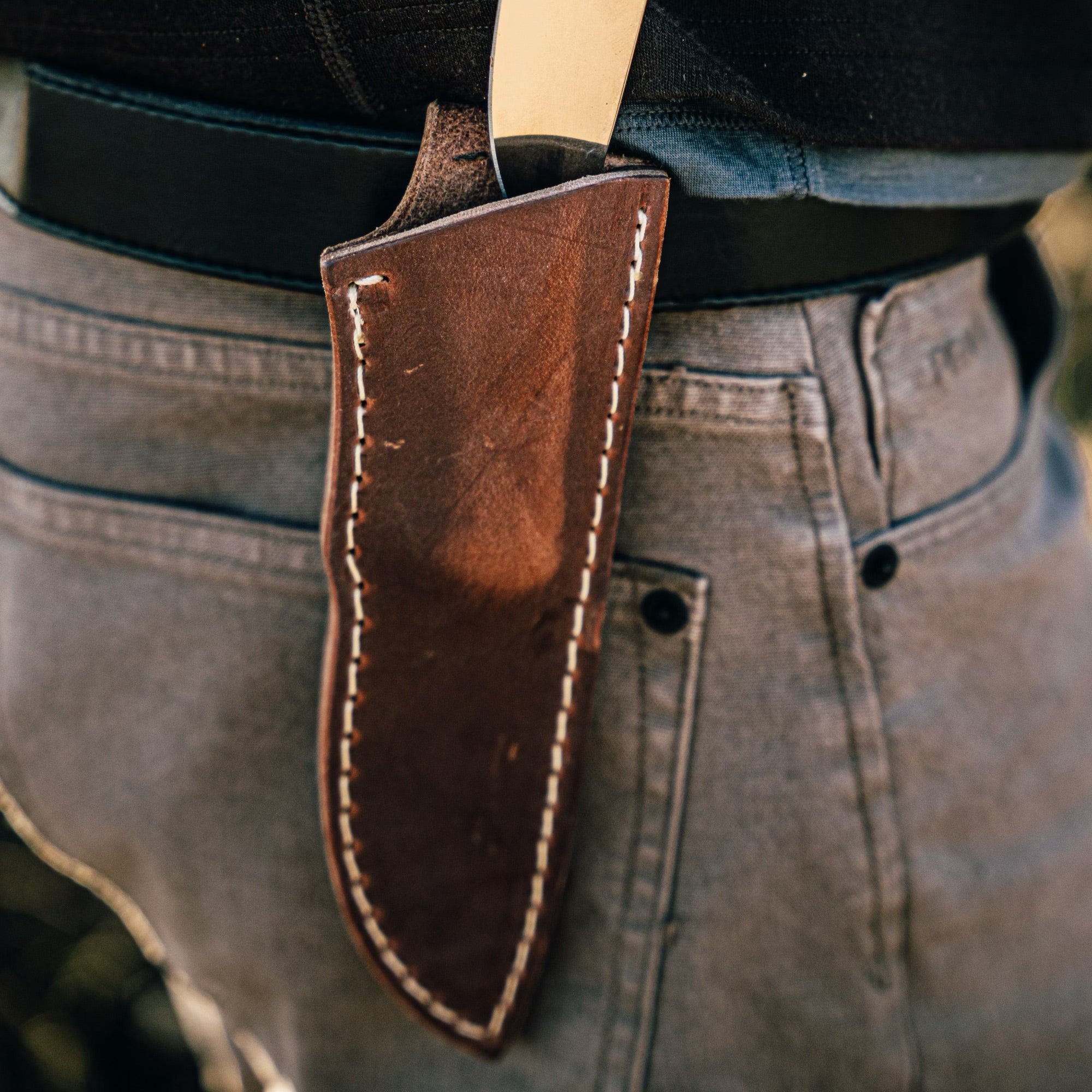 Leather knife outlet belt