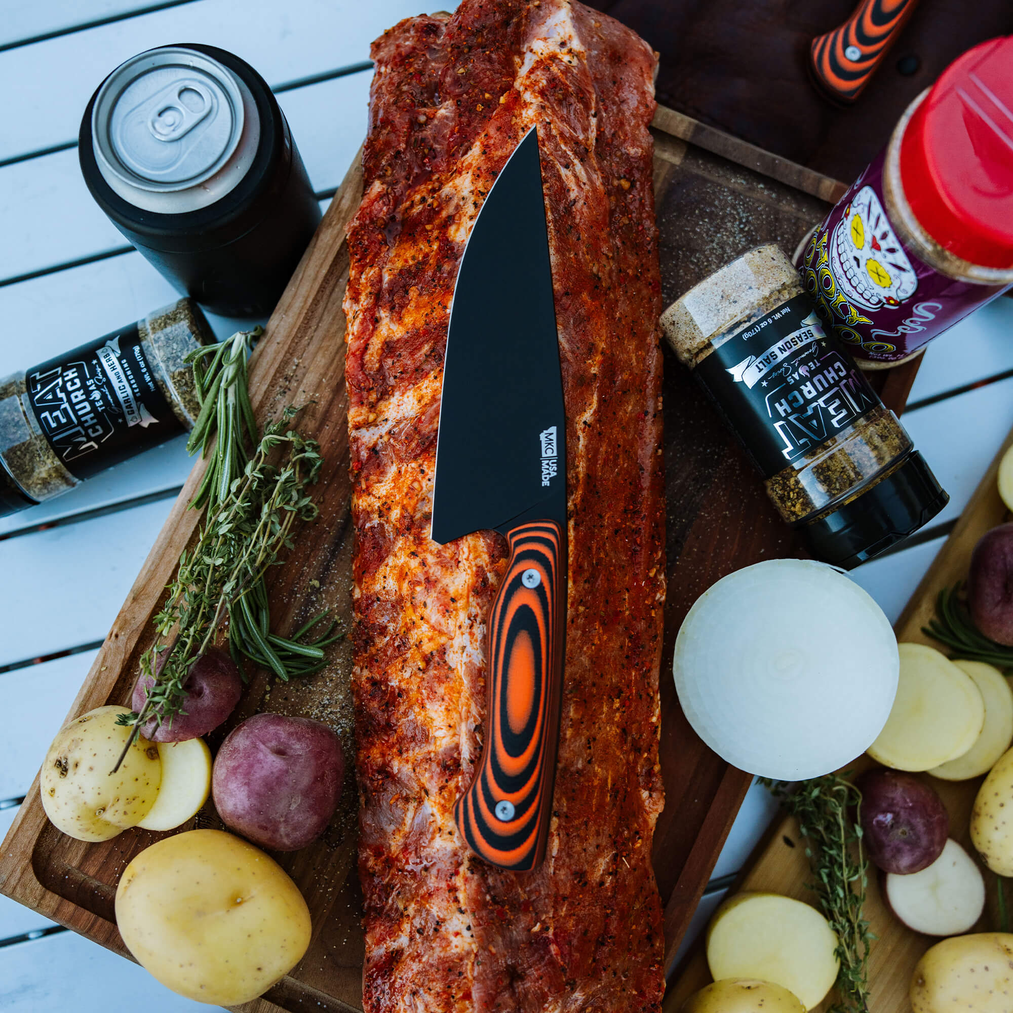 MEAT CHURCH CHEF KNIFE - ORANGE & BLACK