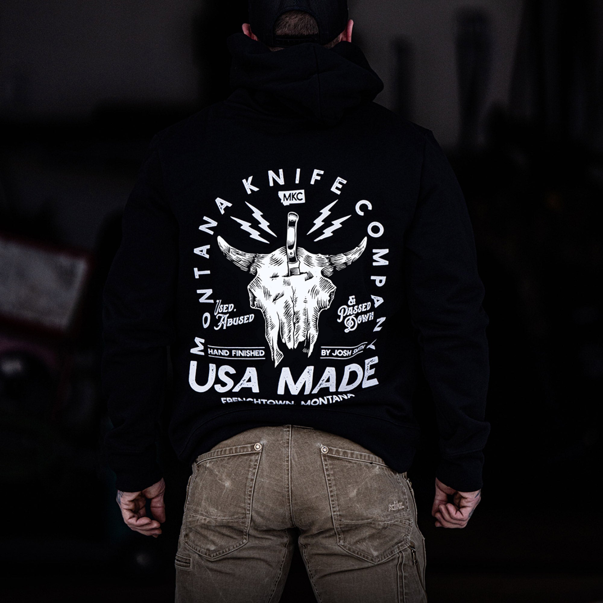 MKC BISON SKULL HOODIE - EXTRA HEAVY - USA MADE